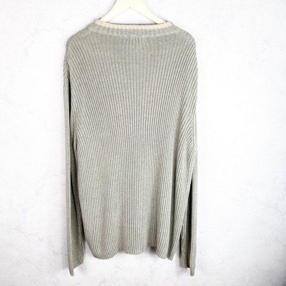 [DKNY] Men's Gray Ribbed Sweater - Picture 2 of 3